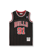 1995-96年 シカゴ・ブルズ ロッドマン 91番 ピンストライプユニフォーム