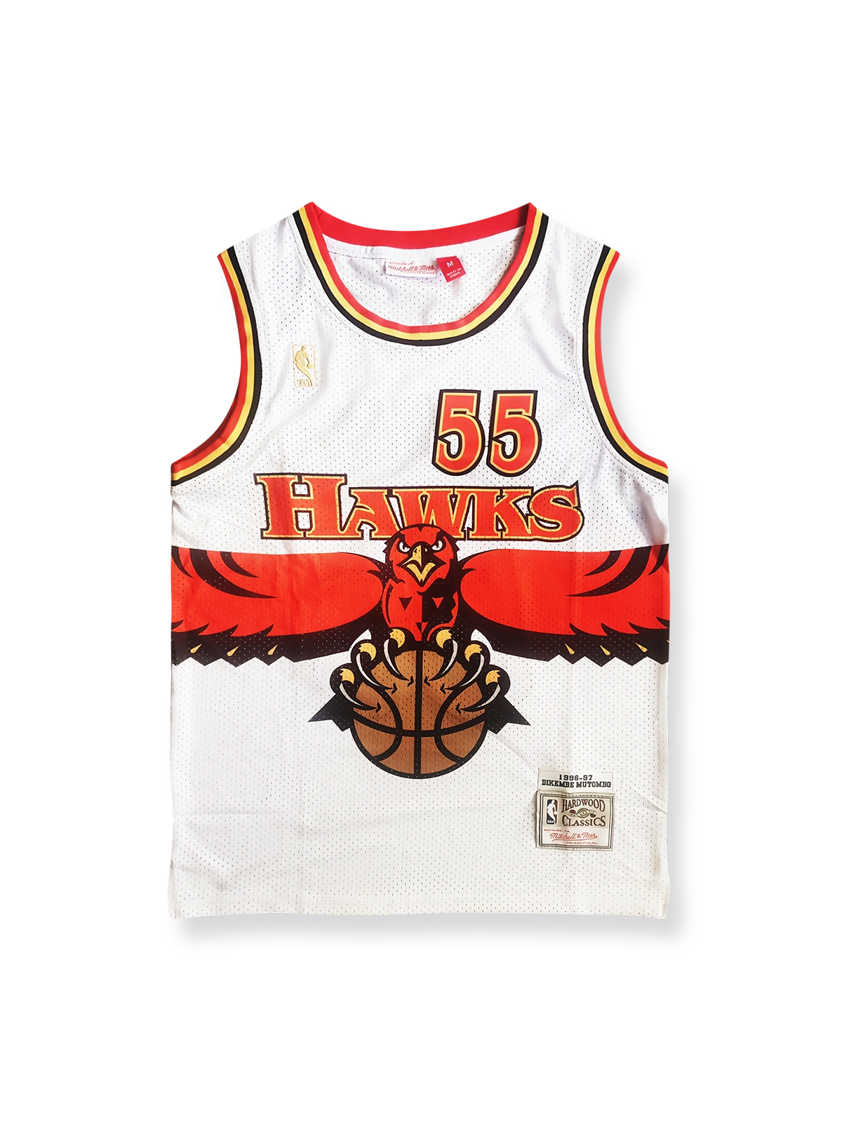 1996-97年 アトランタ・ホークス ホーム ディケンベ・ムトンボ 55番 復刻バスケットボールジャージ