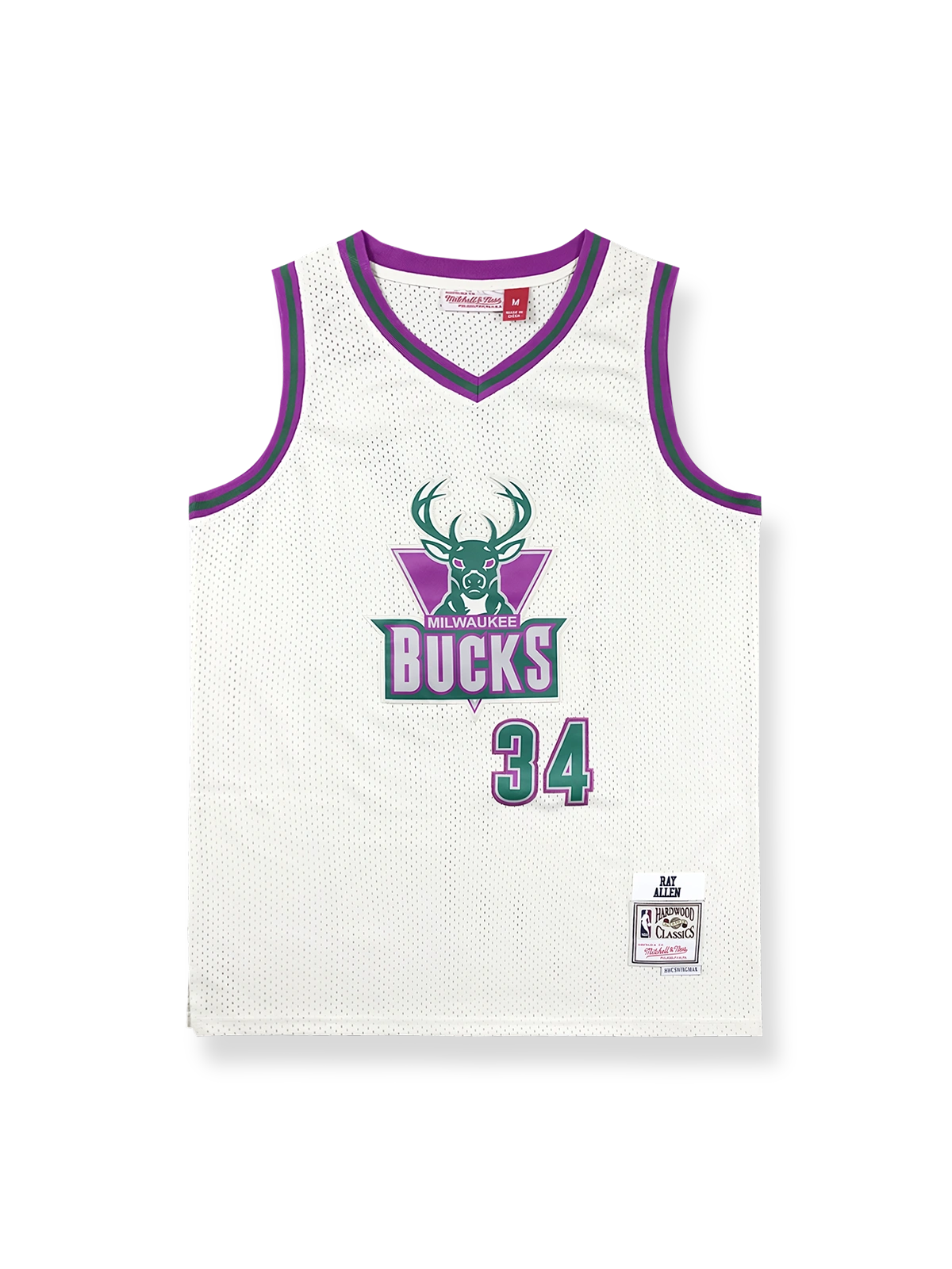 1996-97年 ミルウォーキー・バックス アウェイユニフォーム レイ・アレン 34番、ヴィンテージバスケットボールシャツ