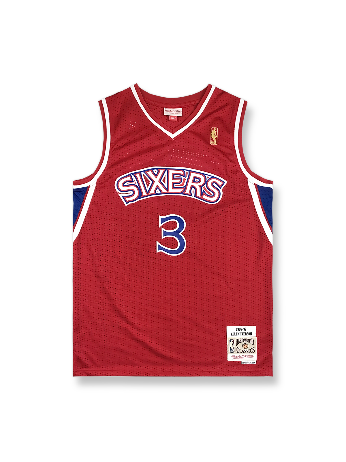 1996-97年 フィラデルフィア・セブンティシクサーズ アウェイ ユニフォーム アレン・アイバーソン 3番、ヴィンテージバスケットボールシャツ