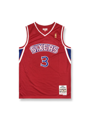 1996-97年 フィラデルフィア・セブンティシクサーズ アウェイ ユニフォーム アレン・アイバーソン 3番、ヴィンテージバスケットボールシャツ