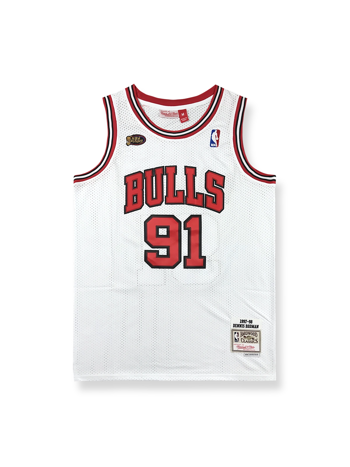 1997-98年 シカゴ・ブルズ ロッドマン 91番 ファイナル仕様 ホワイトユニフォーム
