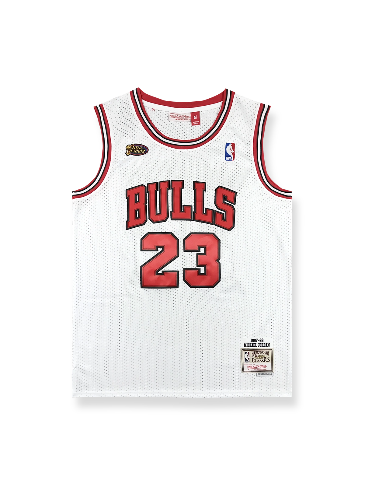 1997-98年 シカゴ・ブルズ ジョーダン 23番 NBAファイナル仕様 ホームユニフォーム 復刻版