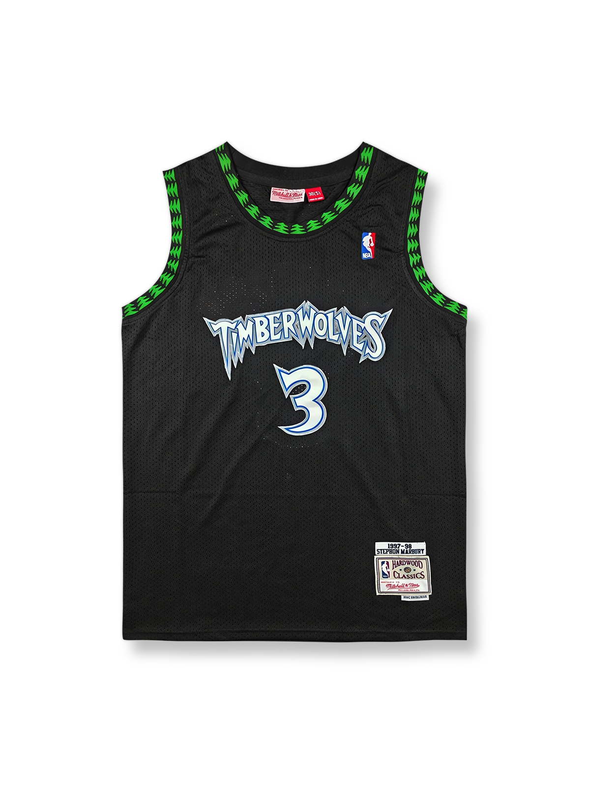 1997-98年 ミネソタ・ティンバーウルブズ ホーム ステフォン・マーブリー 3番, 復刻バスケットボールジャージ
