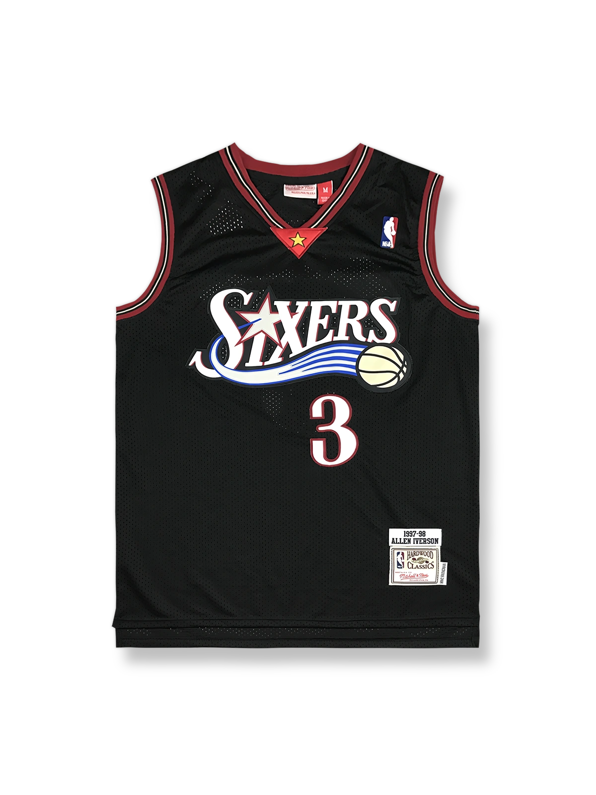 1997-98年 フィラデルフィア・セブンティシクサーズ アウェイ ユニフォーム アレン・アイバーソン 3番、ヴィンテージバスケットボールシャツ