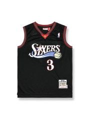 1997-98年 フィラデルフィア・セブンティシクサーズ アウェイ ユニフォーム アレン・アイバーソン 3番、ヴィンテージバスケットボールシャツ