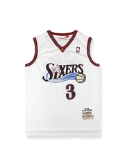 1997-98年 フィラデルフィア・セブンティシクサーズ ホーム ユニフォーム アレン・アイバーソン 3番、ヴィンテージバスケットボールシャツ