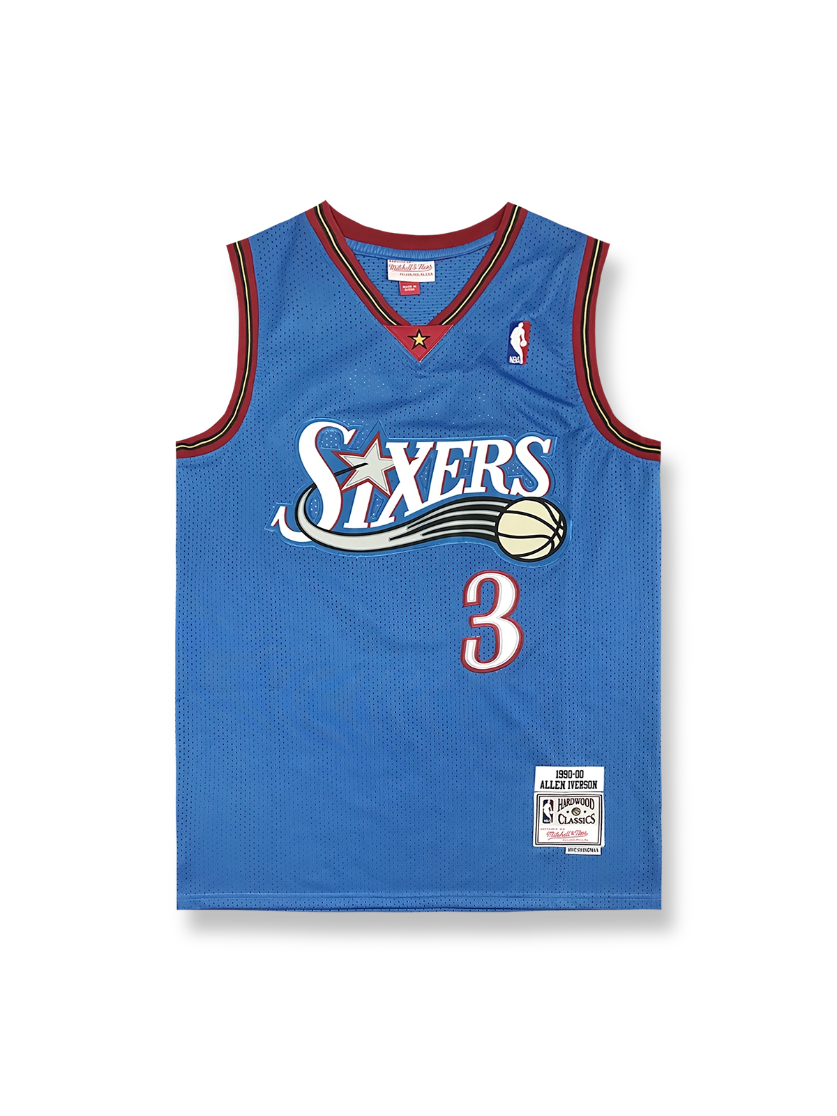 1999-00年 フィラデルフィア・セブンティシクサーズ オルタネート ユニフォーム アレン・アイバーソン 3番、記念モデル、ヴィンテージバスケットボールシャツ