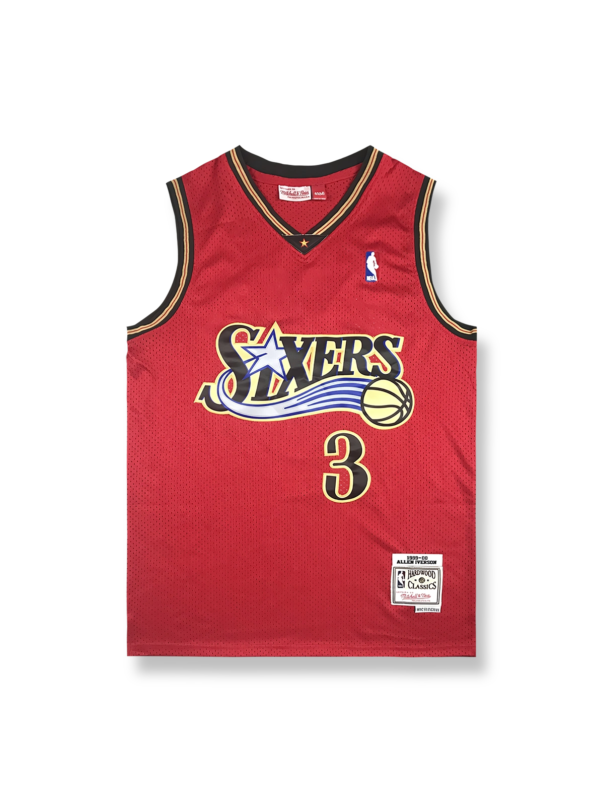 1999-00年 フィラデルフィア・セブンティシクサーズ アウェイ ユニフォーム アレン・アイバーソン 3番、ヴィンテージバスケットボールシャツ