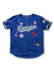 2025年 ロサンゼルス・ドジャース 東京シリーズ 桜ホワイトエディションユニフォーム 村上隆コラボ 大谷翔平 17番 表面デザイン