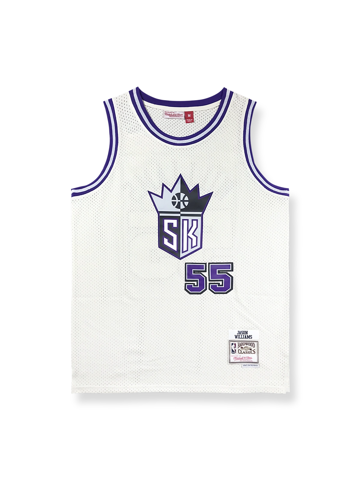 90年代 サクラメント・キングス ジェイソン・ウィリアムス 55番。NBAの名ポイントガード、“ホワイト・チョコレート”モデル。