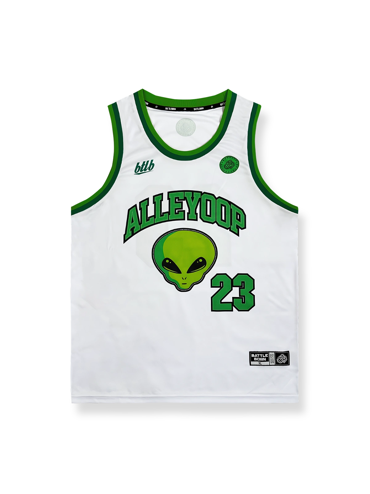 エイリアン小緑人プリント観戦バスケットボールジャージ