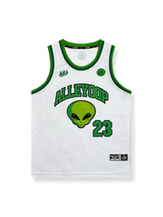 エイリアン小緑人プリント観戦バスケットボールジャージ