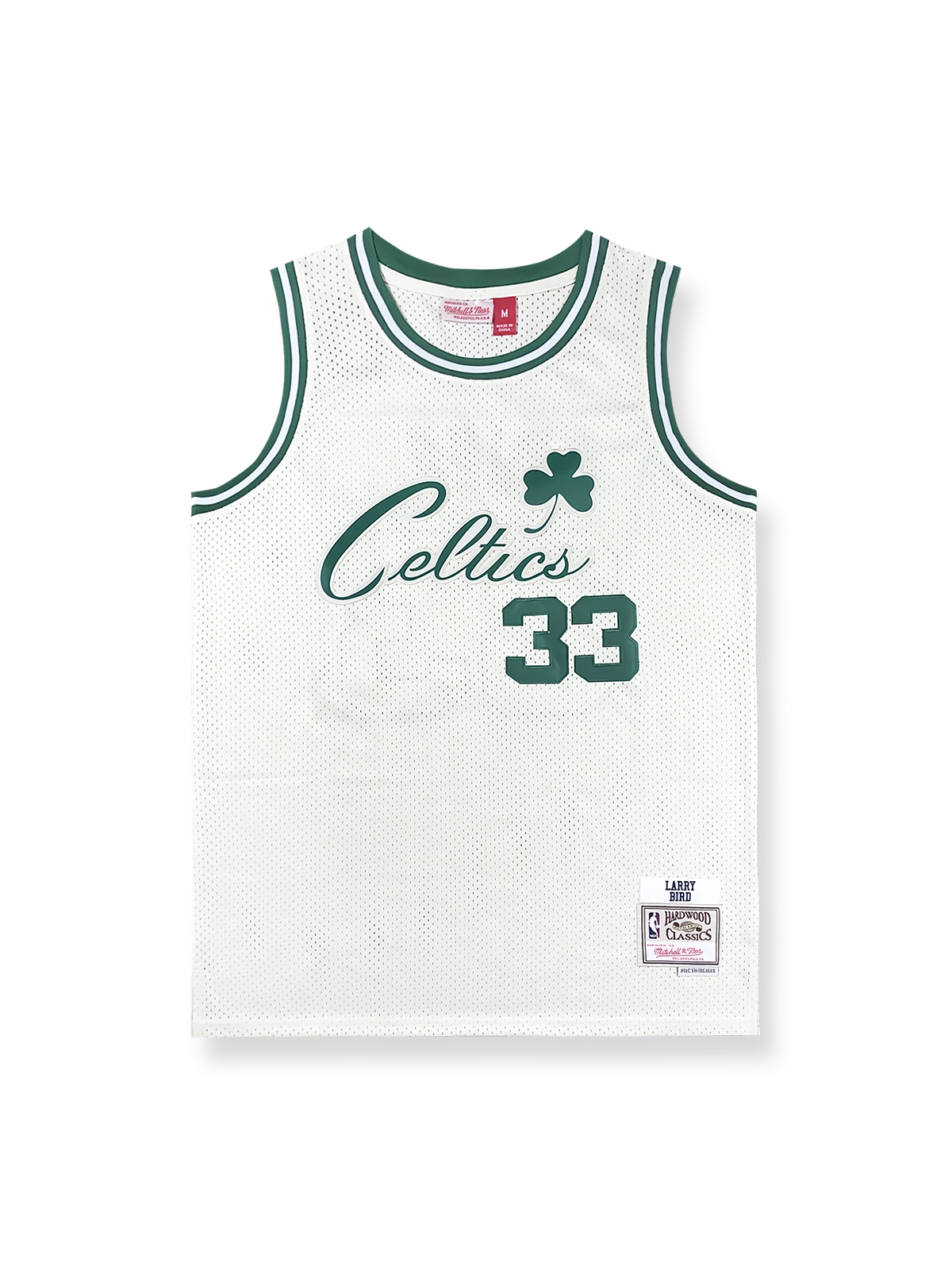 ボストン・セルティックス ラリー・バード 33番 ホワイト クラシックNBAユニフォーム クローバーエンブレム付き