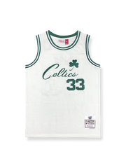 ボストン・セルティックス ラリー・バード 33番 ホワイト クラシックNBAユニフォーム クローバーエンブレム付き