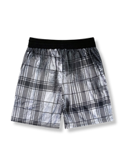 格子柄パッチワークバスケットボールトレーニングショーツ 五分丈