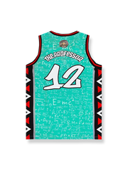 アインシュタインイラストプリントのバスケットボールジャージ、速乾通気スポーツモデル