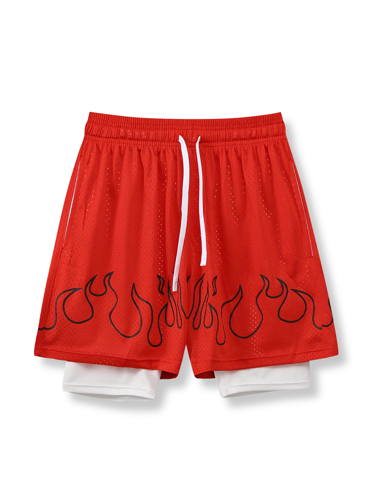 炎シリーズメッシュ速乾バスケットボールショーツ 三分丈