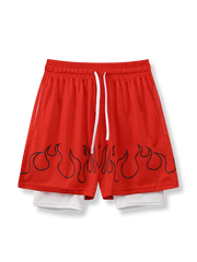 炎シリーズメッシュ速乾バスケットボールショーツ 三分丈