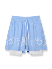 炎シリーズメッシュ速乾バスケットボールショーツ 三分丈