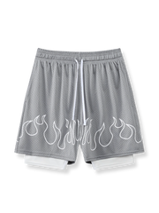 炎シリーズメッシュ速乾バスケットボールショーツ 三分丈