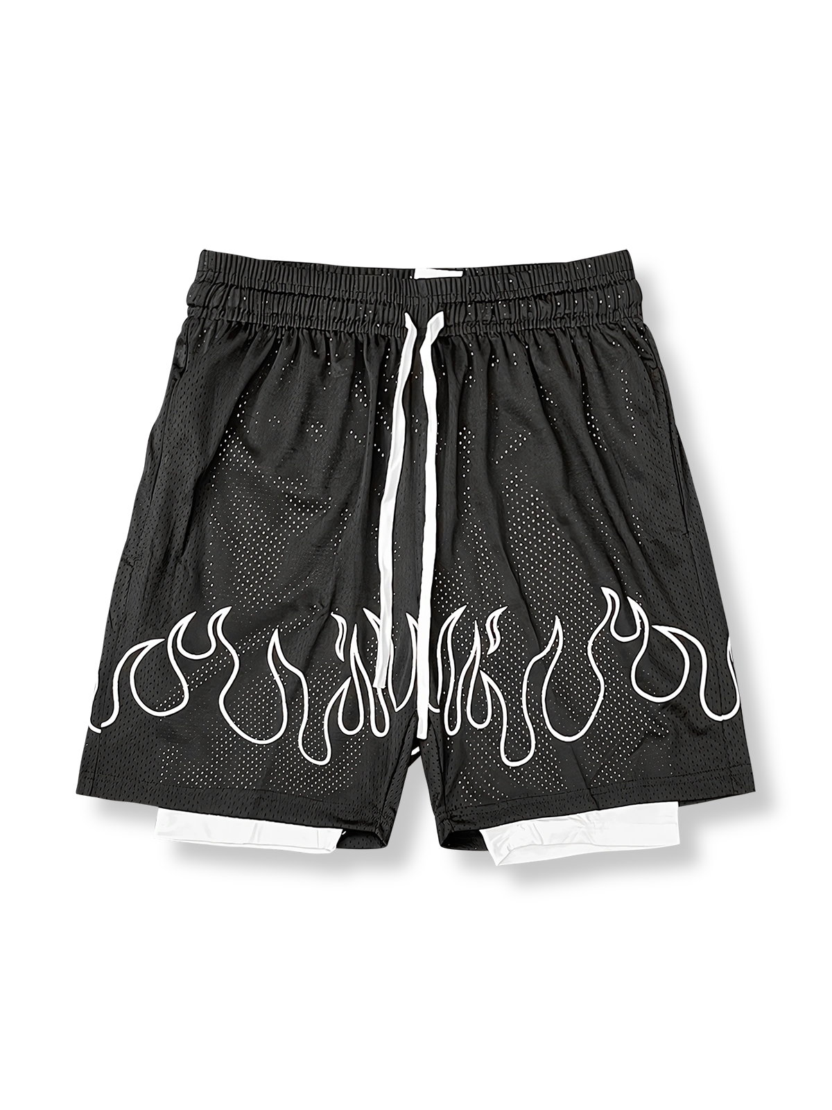 炎シリーズメッシュ速乾バスケットボールショーツ 三分丈