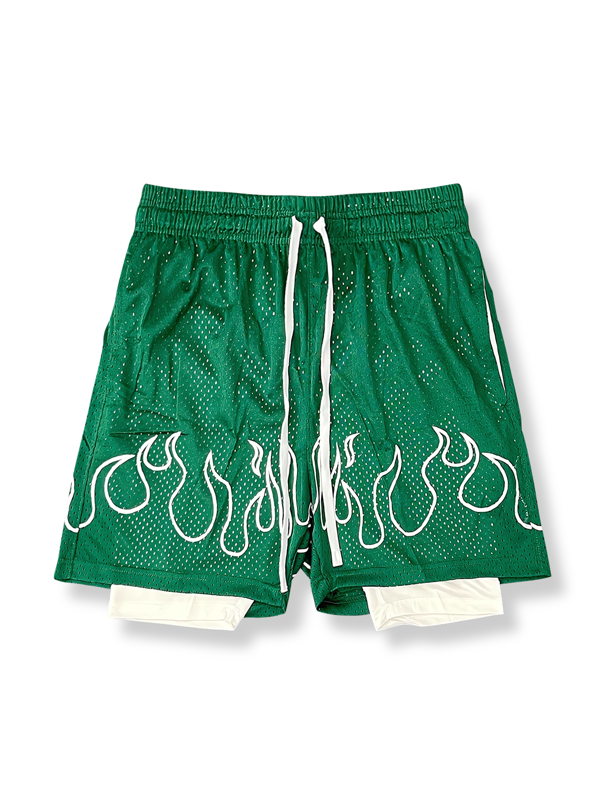 炎シリーズメッシュ速乾バスケットボールショーツ 三分丈