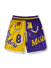 ストリートバスケットボール レイカーズテーマ 速乾バスケットボールショーツ 四分丈