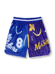 ストリートバスケットボール レイカーズテーマ 速乾バスケットボールショーツ 四分丈