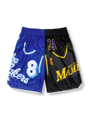 ストリートバスケットボール レイカーズテーマ 速乾バスケットボールショーツ 四分丈