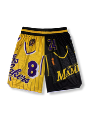 ストリートバスケットボール レイカーズテーマ 速乾バスケットボールショーツ 四分丈