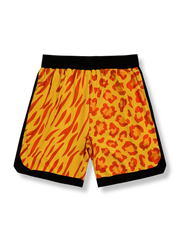レオパード柄ツートンバスケットボールショーツ 四分丈