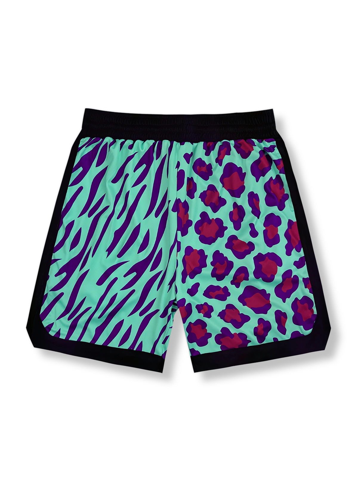 レオパード柄ツートンバスケットボールショーツ 四分丈