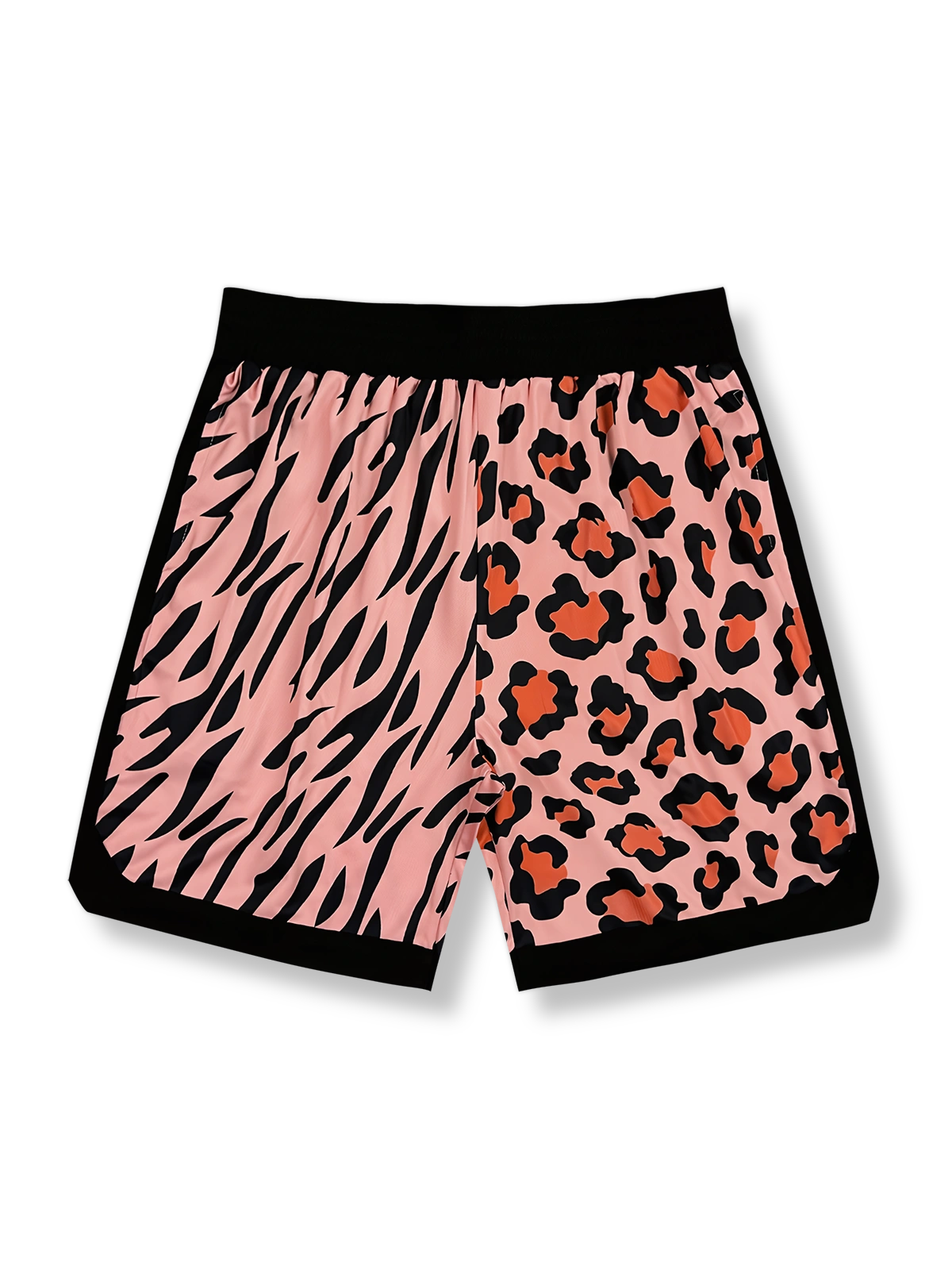 レオパード柄ツートンバスケットボールショーツ 四分丈