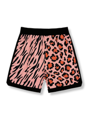 レオパード柄ツートンバスケットボールショーツ 四分丈