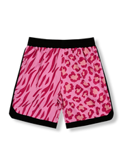 レオパード柄ツートンバスケットボールショーツ 四分丈