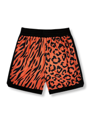 レオパード柄ツートンバスケットボールショーツ 四分丈