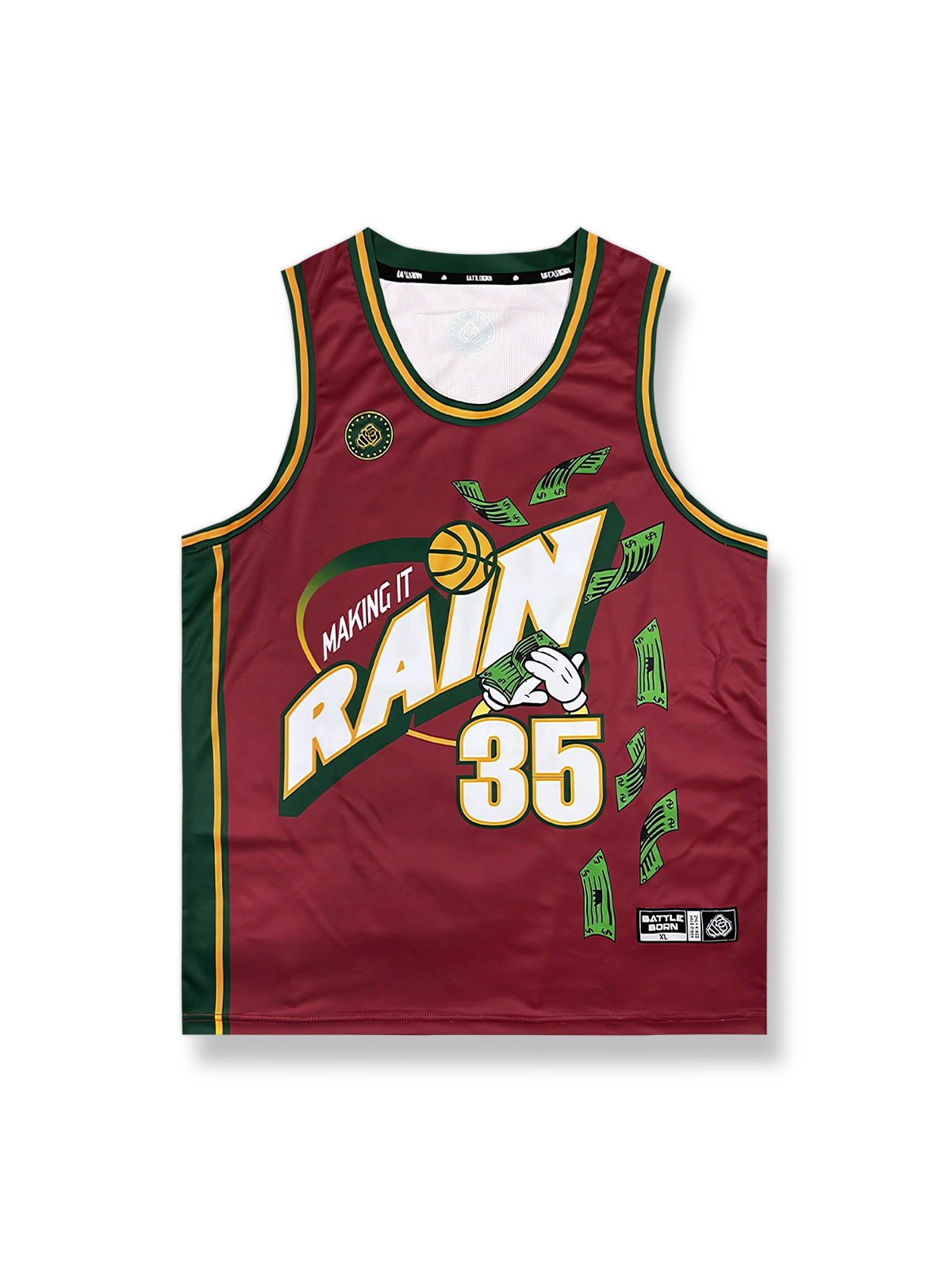 マネーレインプリントバスケットボールジャージ