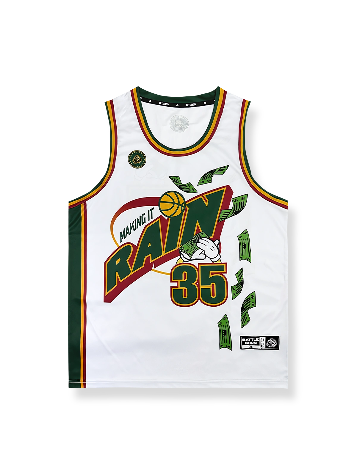 マネーレインプリントバスケットボールジャージ