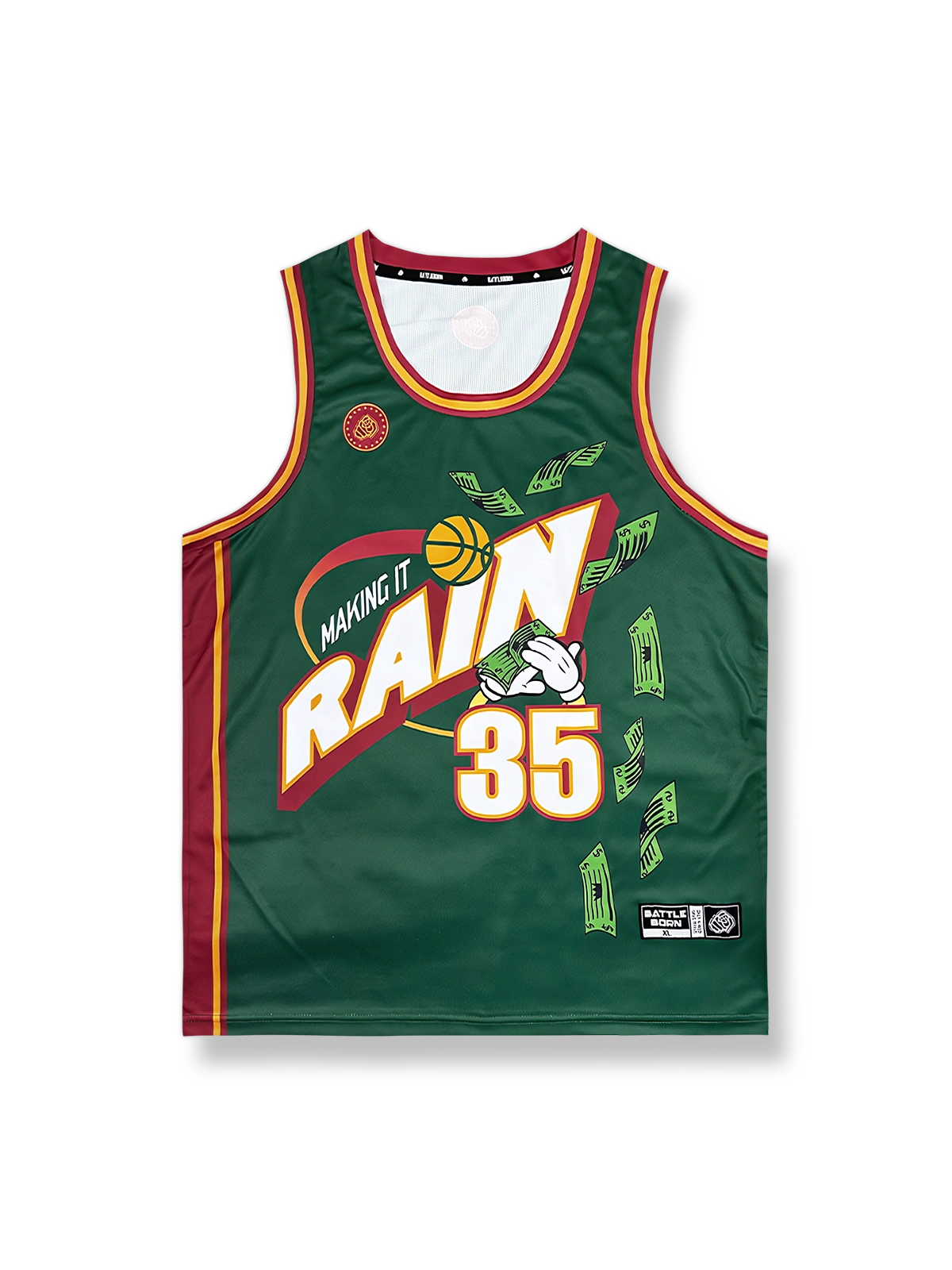 マネーレインプリントバスケットボールジャージ