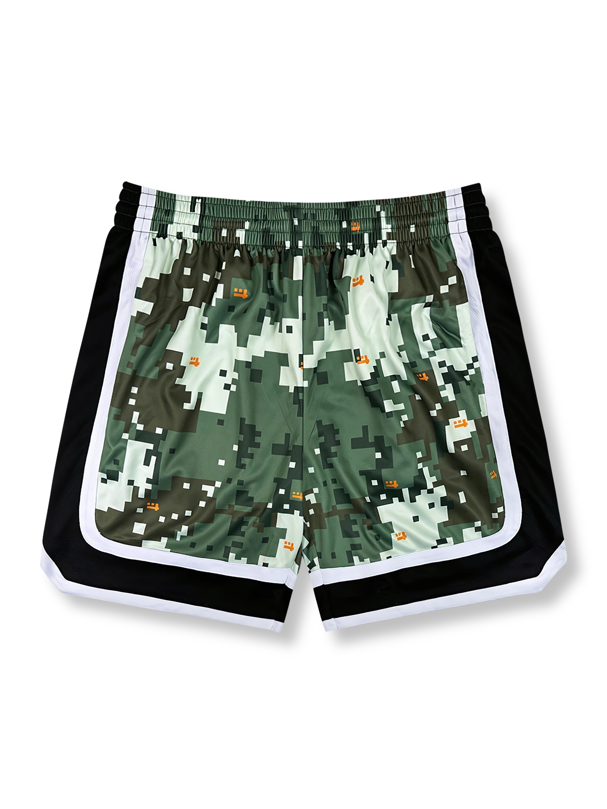 モザイクプリントのバスケットボールショーツ、速乾通気スポーツモデル