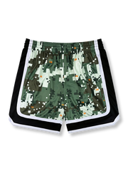 モザイクプリントのバスケットボールショーツ、速乾通気スポーツモデル