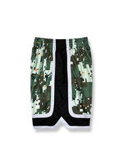 モザイクプリントのバスケットボールショーツ、速乾通気スポーツモデル