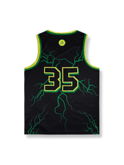 ネオングリーン ライトニング バスケットボールジャージ