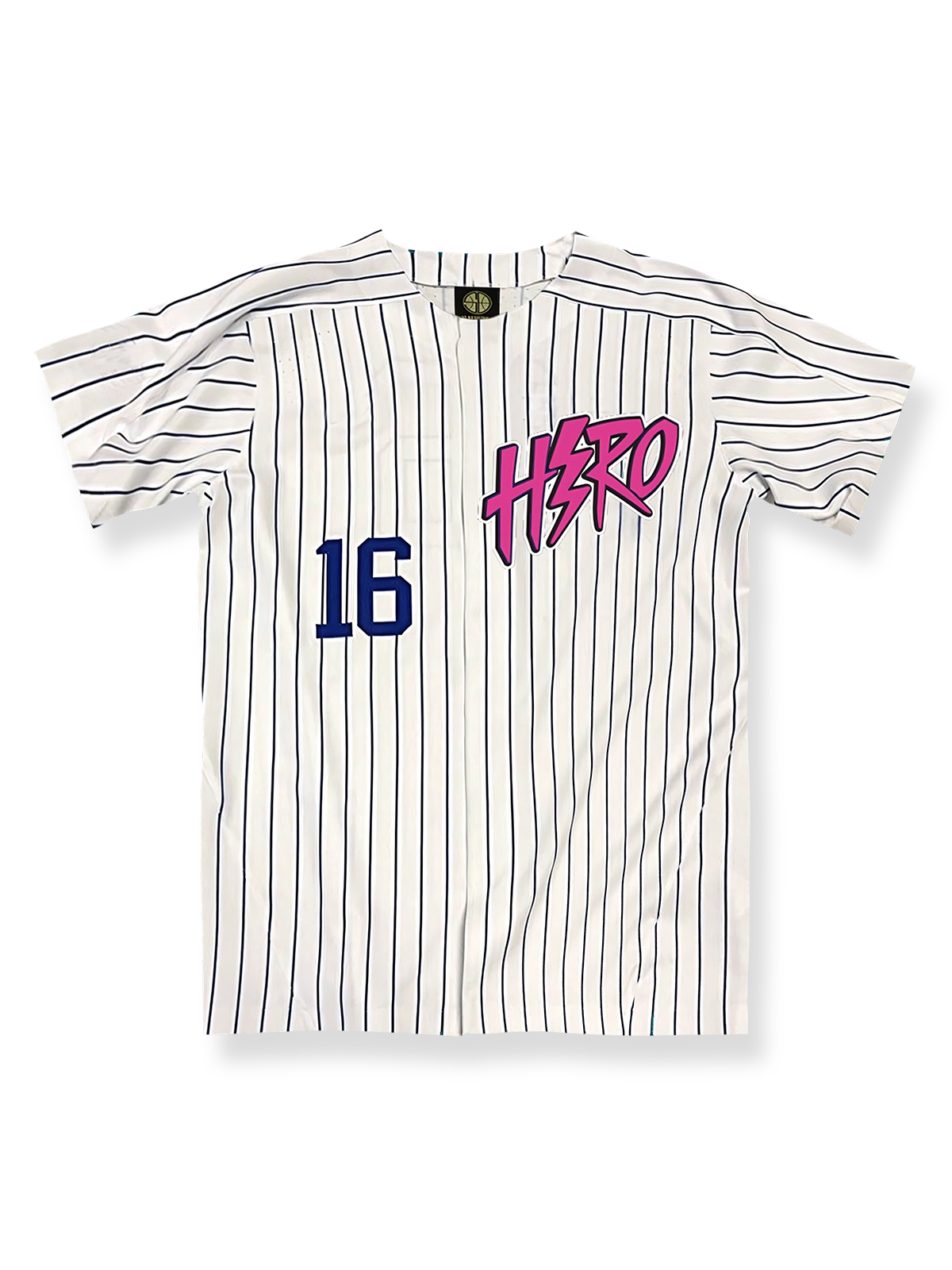 16番ピンク稲妻デザインのストライプ柄バスケットボールTシャツ、速乾通気スポーツモデル