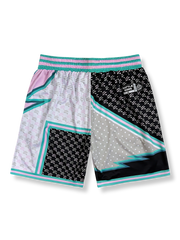 ピンク稲妻リワークデザインのバスケットボールショーツ 五分丈、速乾通気スポーツモデル