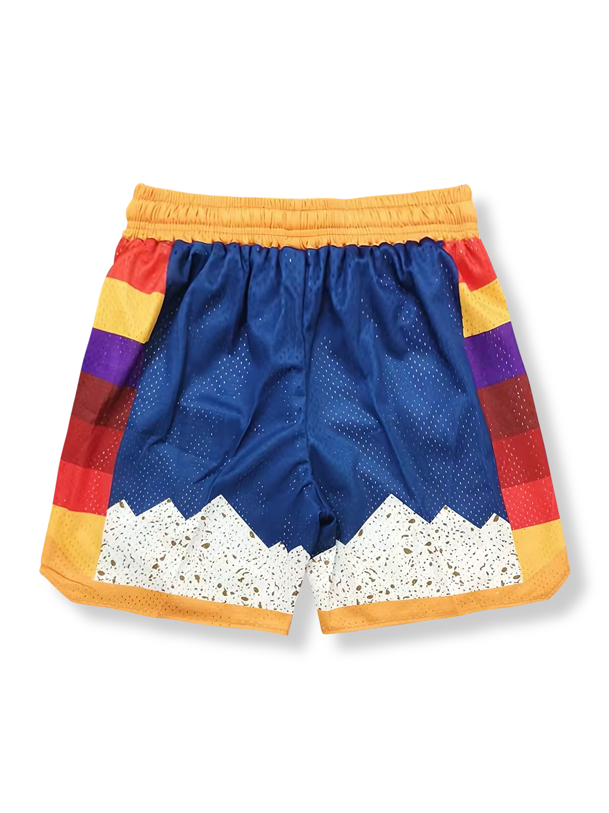 ポップ配色刺繍メッシュバスケットボールショーツ 四分丈