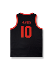 リーパーズ サンセットカラー バスケットボールジャージ #10, ブラック, オレンジライン
