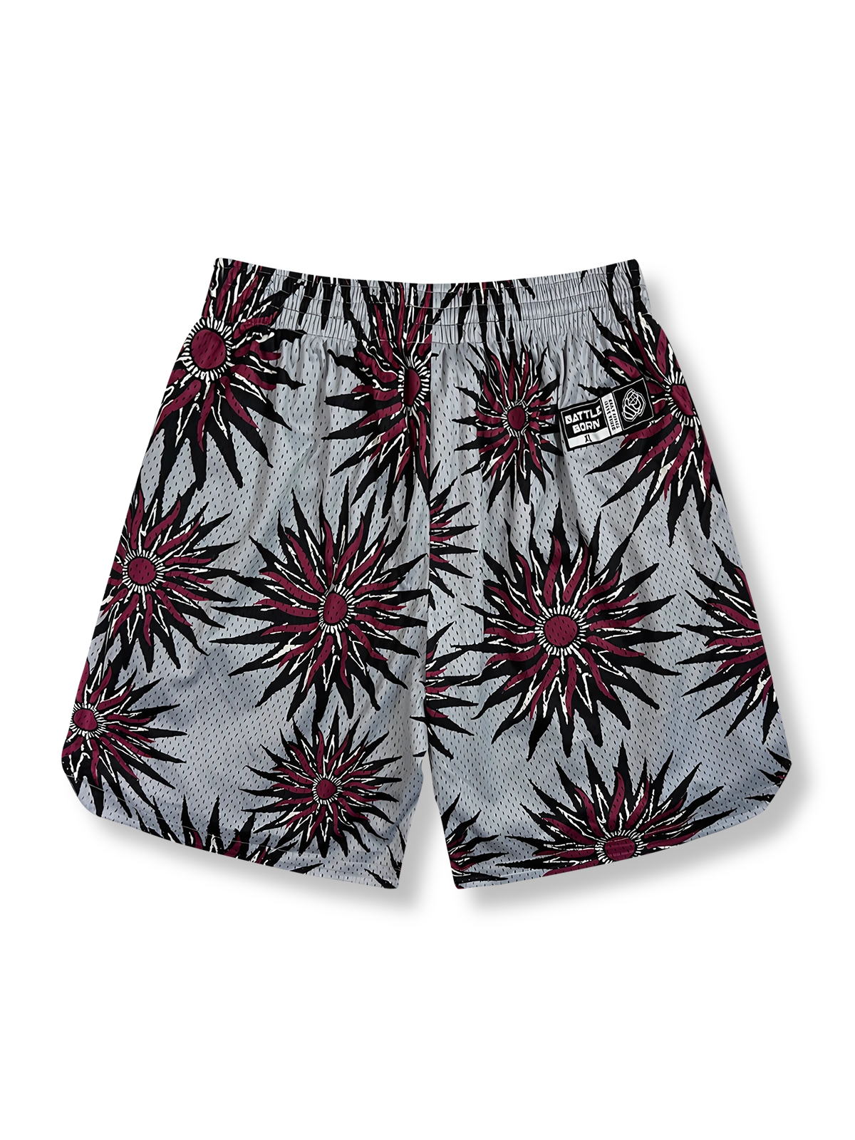 赤いダリアバスケットボールショーツ 四分丈