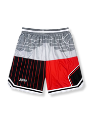 リワークパターンパッチワークデザインのバスケットボールショーツ 五分丈、速乾通気スポーツモデル